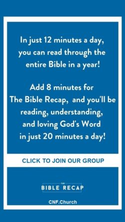 In just 12 Minutes a day, you can read through the entire Bible in a year! Add 8 minutes for The Bible Recap, and you'll be reading, understanding, and loving God's Word in just 20 Minutes a Day!