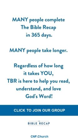 MANY people complete the Bible Recap in 365 days MANY people take longer. Regardless of how long it takes YOU, TBR is here to help you read, understand and love God's Word!